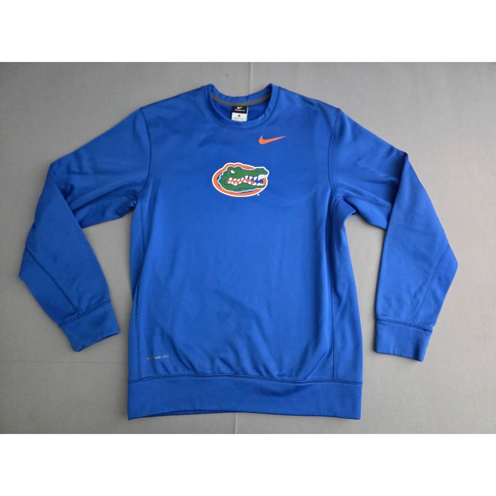 Nike Sweater Mens Small Blue Florida Gators NCAA Football Therma Fit Sweatshirt